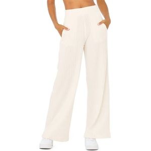 Alo Yoga Ribbed wide legged pant in ivory *BRAND NEW*